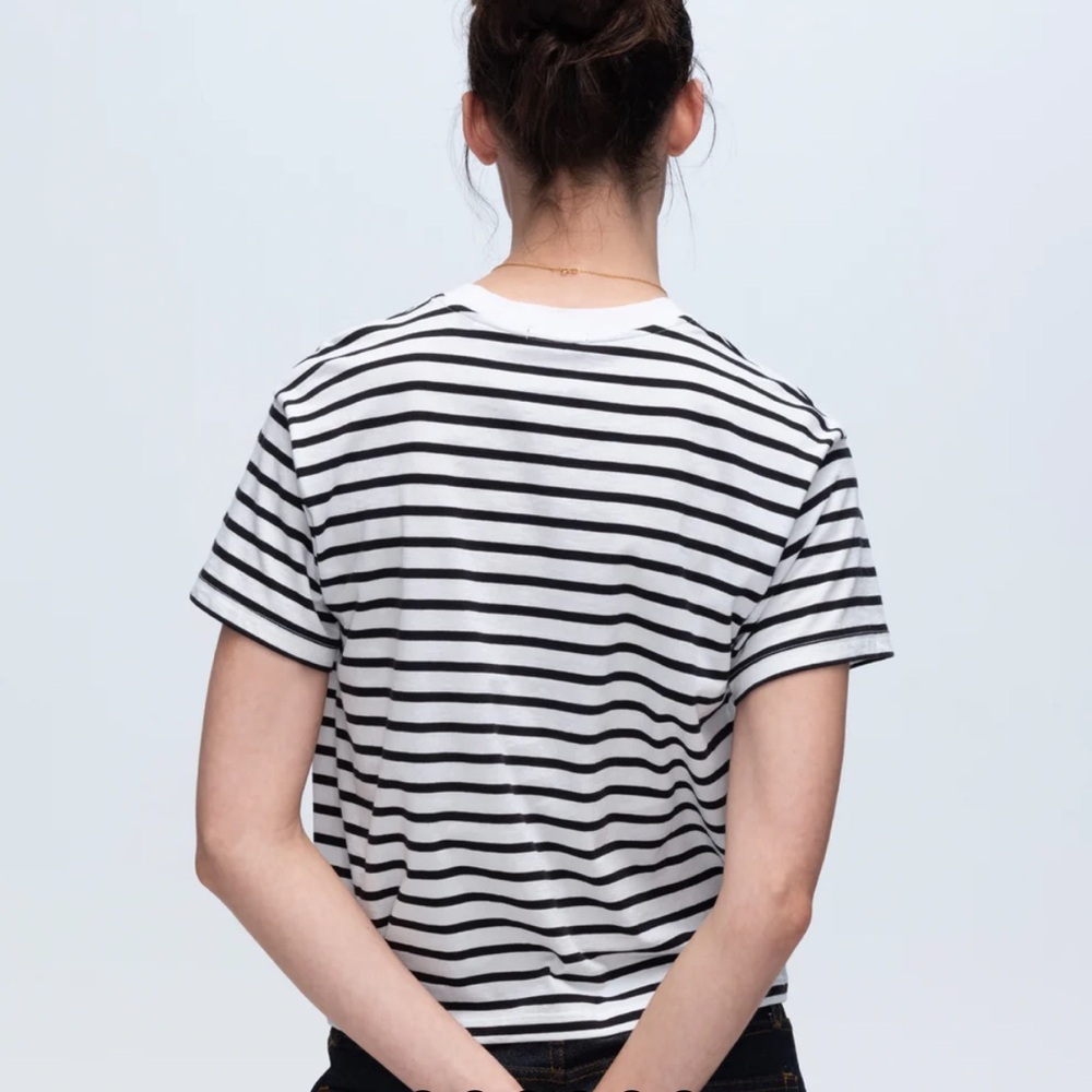 ATM Anthony Thomas Melillo Black and White Striped Tee classic‎ jersey S - Picture 2 of 13
